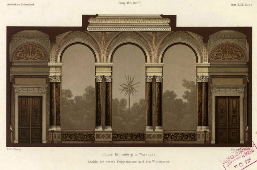 Ogród posiadał podwójne szklane zadaszenie i był ogrzewany gorącą wodą rozprowadzaną z kotła w podziemiach budynku. Pozostałe pomieszczenia były ogrzewane ciepłym powietrzem, ogrzewanym za pomocą pieców gazowych, i rozprowadzanych po budynku za pomocą rur. Ogród później przerobiono na galerię obrazów.