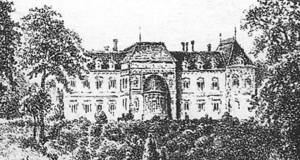 Szkic pałacu od strony Wisły.