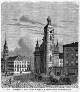 Zabudowania kościoła Św. Klary (Bernardynek) w XVIII w. W 1819 roku zabudowania przekazano Akademii Muzycznej,