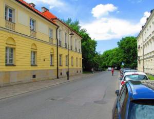 Nowy Przejazd (Daniłowiczowska) - miejsce egzekucji Brauna. Mniej więcej w tym miejscu, gdzie widoczny jest znak drogowy zginęli Emil Braun i Friedrich Pabst.