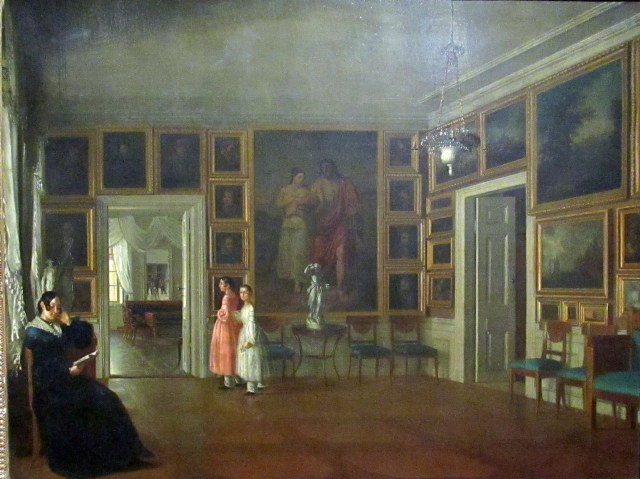 Obraz Aleksandra Kokulara "Wnętrz salonu w domu artysty" z roku 1830. Muzeum Narodowe w Warszawie.