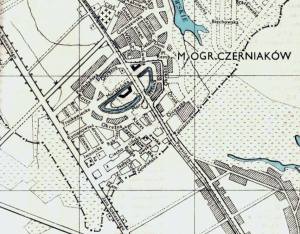 Ulica Klarysewska zaznaczona na planie z roku 1940.