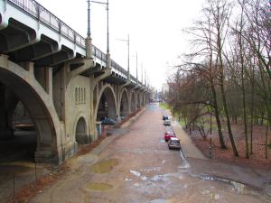 Po Młynie Parowym nie ma śladu. Stał w miejscu, gdzie obecnie rosną drzewa.