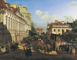 Bernardo Bellotto - ulica Miodowa. Pałac po lewej stronie.
