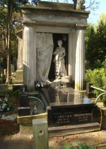 Nagrobek na mogile Wiktorii Kaweckiej. Stare Powązki.