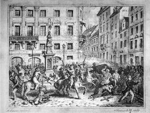 Strzały padły, gdy część manifestacji starła się z carskimi żołnierzami przed figurą Matki Boskiej Passawskiej.