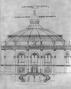 Projekt budynku panoramy z roku 1896.
