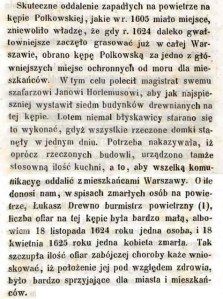 Opis Kępy Polkowskiej z książki Aleksandra Wejnerta "Trzy kępy na Wiśle" wydanej w roku 1850.