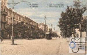 Tramwaj w Alejach Jerozolimskich przed rokiem 1915.