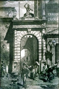 Brama wodozbiór zamykająca ulicę Karową. 2